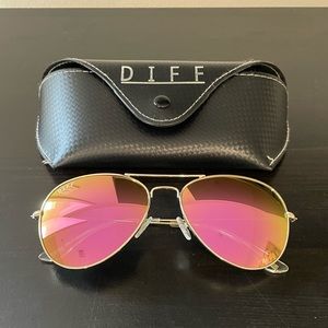 Diff Cruz Pink Aviator Sunglasses